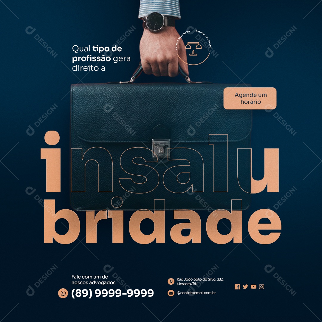 Advocacia Agende um Horário Social Media PSD Editável