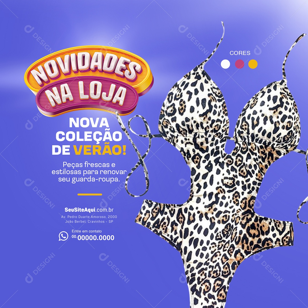 Loja Novidades e Promoção Nova Coleção de Verão Social Media PSD Editável