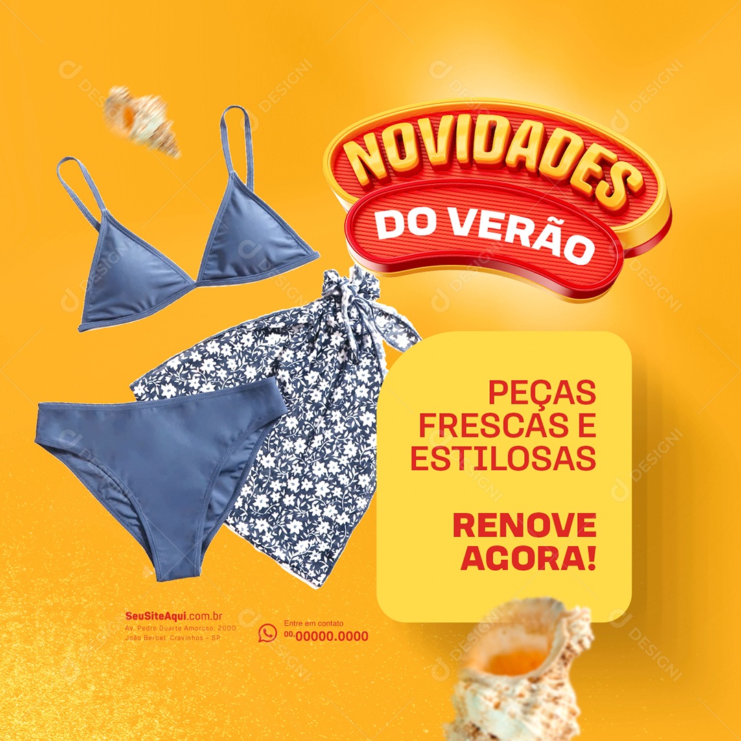 Loja Novidades e Promoção Peças Frescas e Estilosas Social Media PSD Editável
