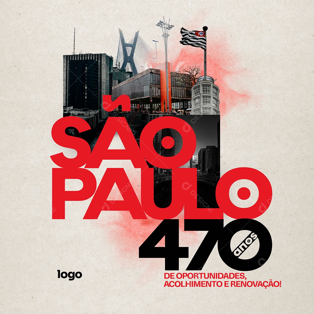Template Social Media Aniversario SP 470 anos Aniversario Sao Paulo PSD Editável