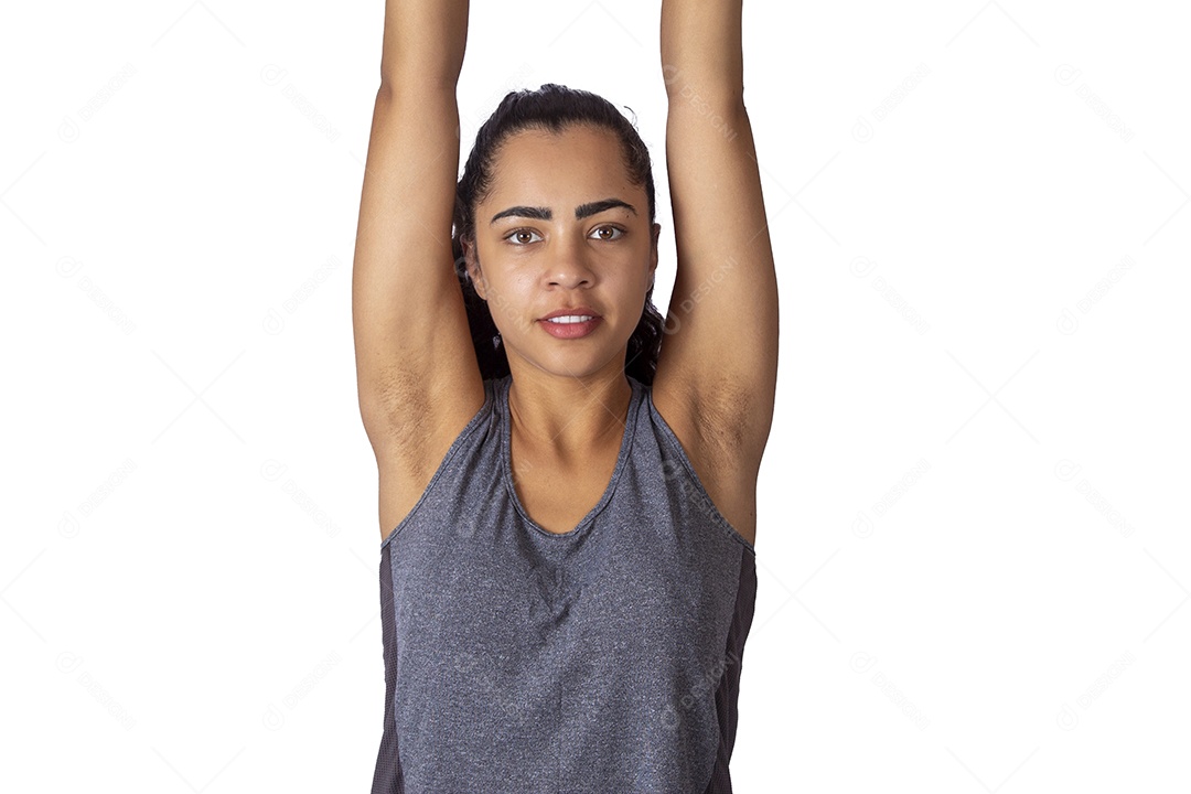 Linda mulher jovem garota se preparando para fazer uma atividade física