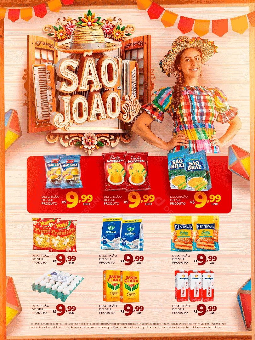Social Media Encarte São João Supermercados PSD Editável