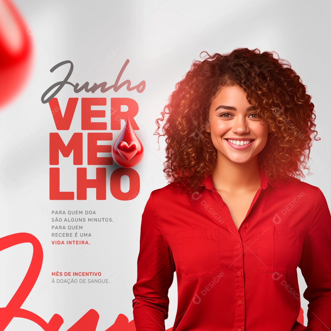 Junho Vermelho Social Media PSD Editável