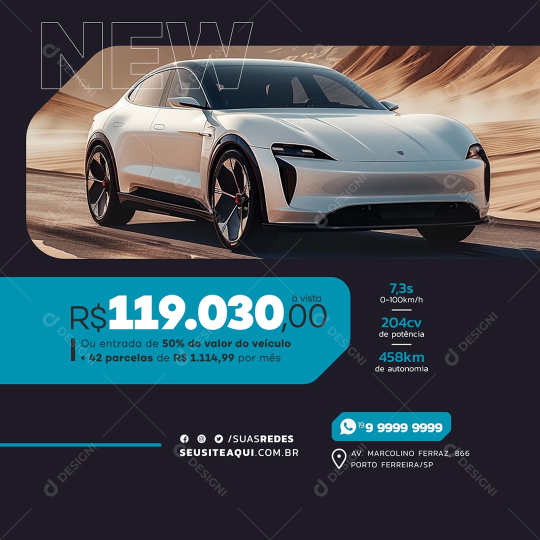 New Car Dealership Social Media Editable PSD