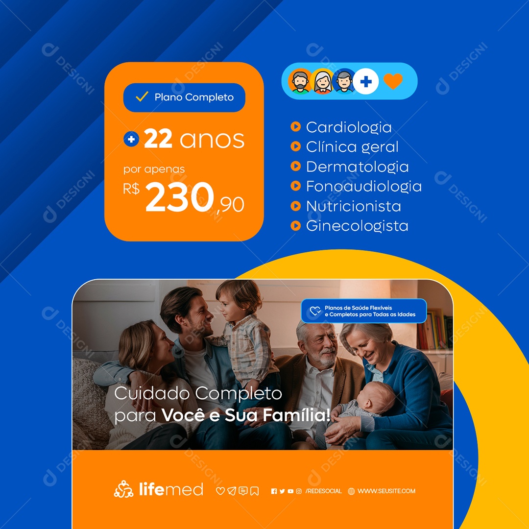 Medical Plan Complete Plan General Clinical Cardiology Social Media Editable PSD