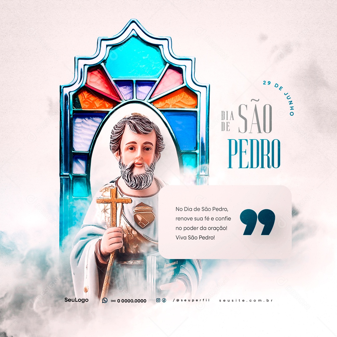 Dia de São Pedro 29 de Junho Renove sua Fé e Confie no Poder da Oração Social Media PSD Editável