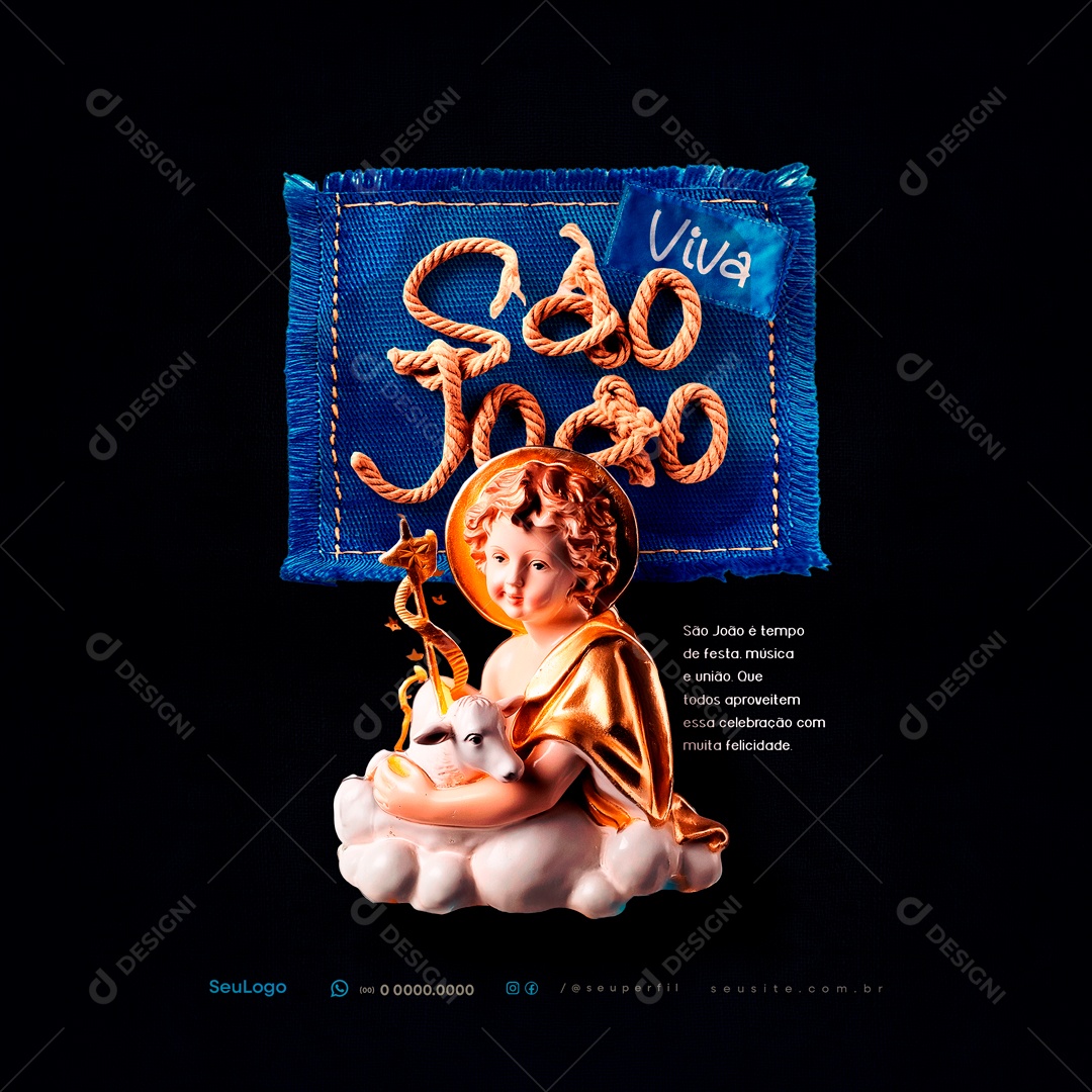 Viva São João é Tempo de Festa Social Media PSD Editável