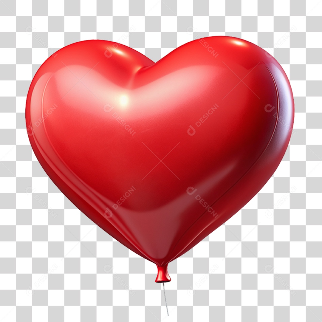 Elemento 3D Balão De Coração PNG Transparente