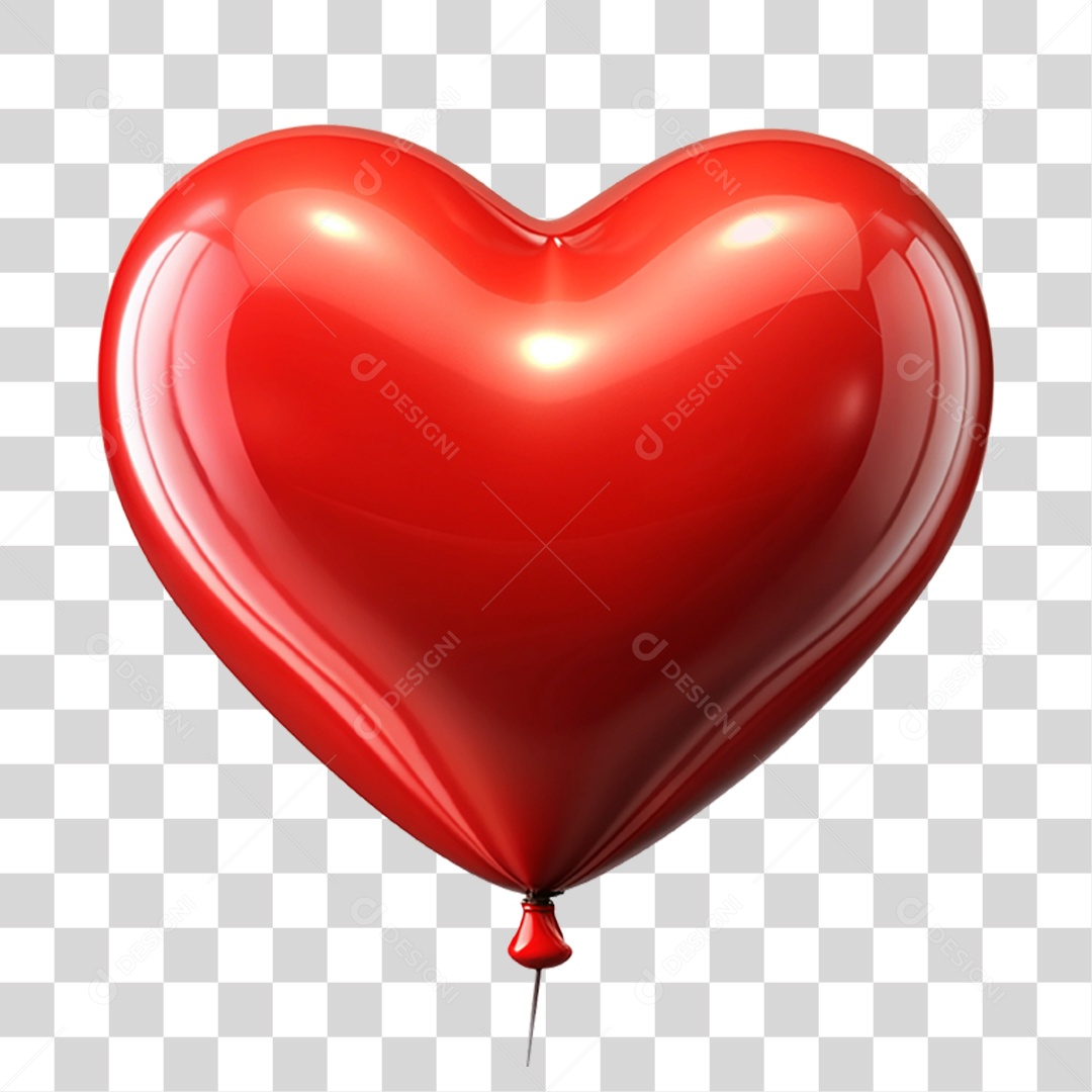 Elemento 3D Balão De Coração PNG Transparente