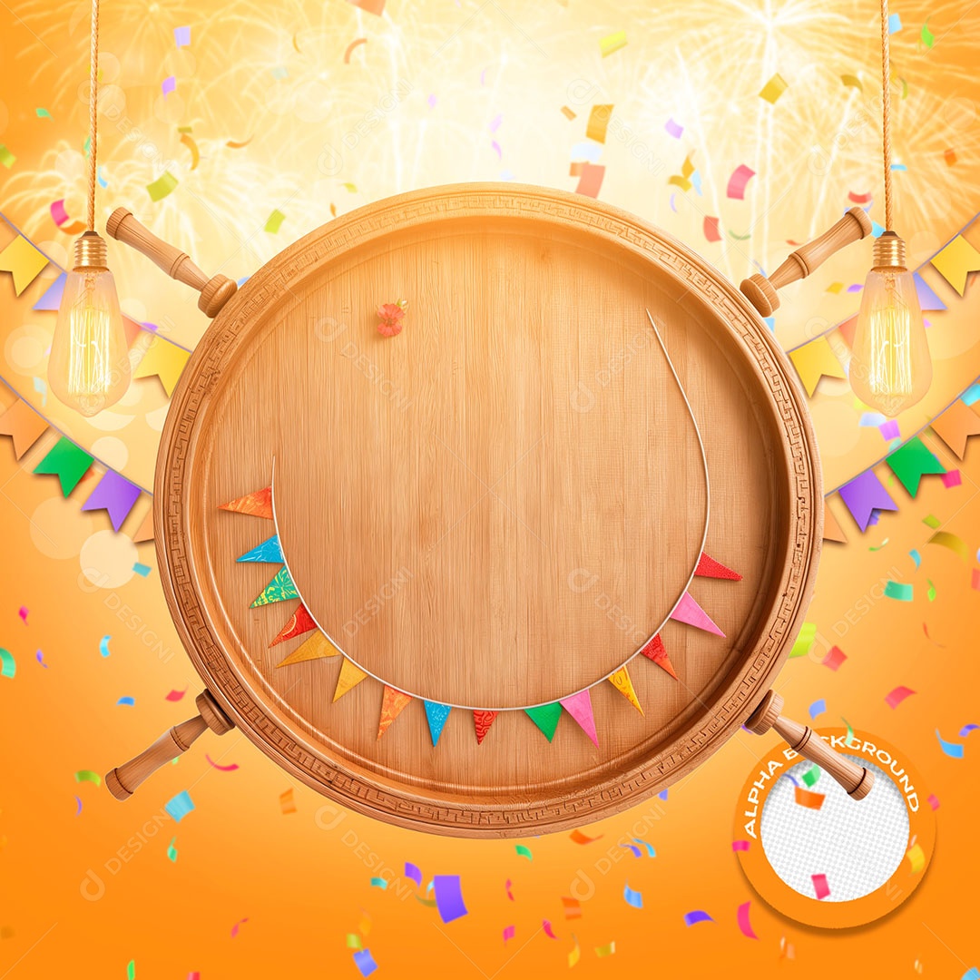 Saint John's Circle Colored 3D Element for PSD Composition