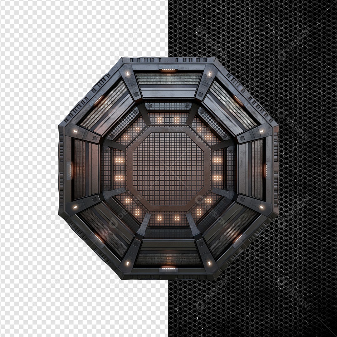 Círculo de Ferro Elemento 3D para Composição PSD