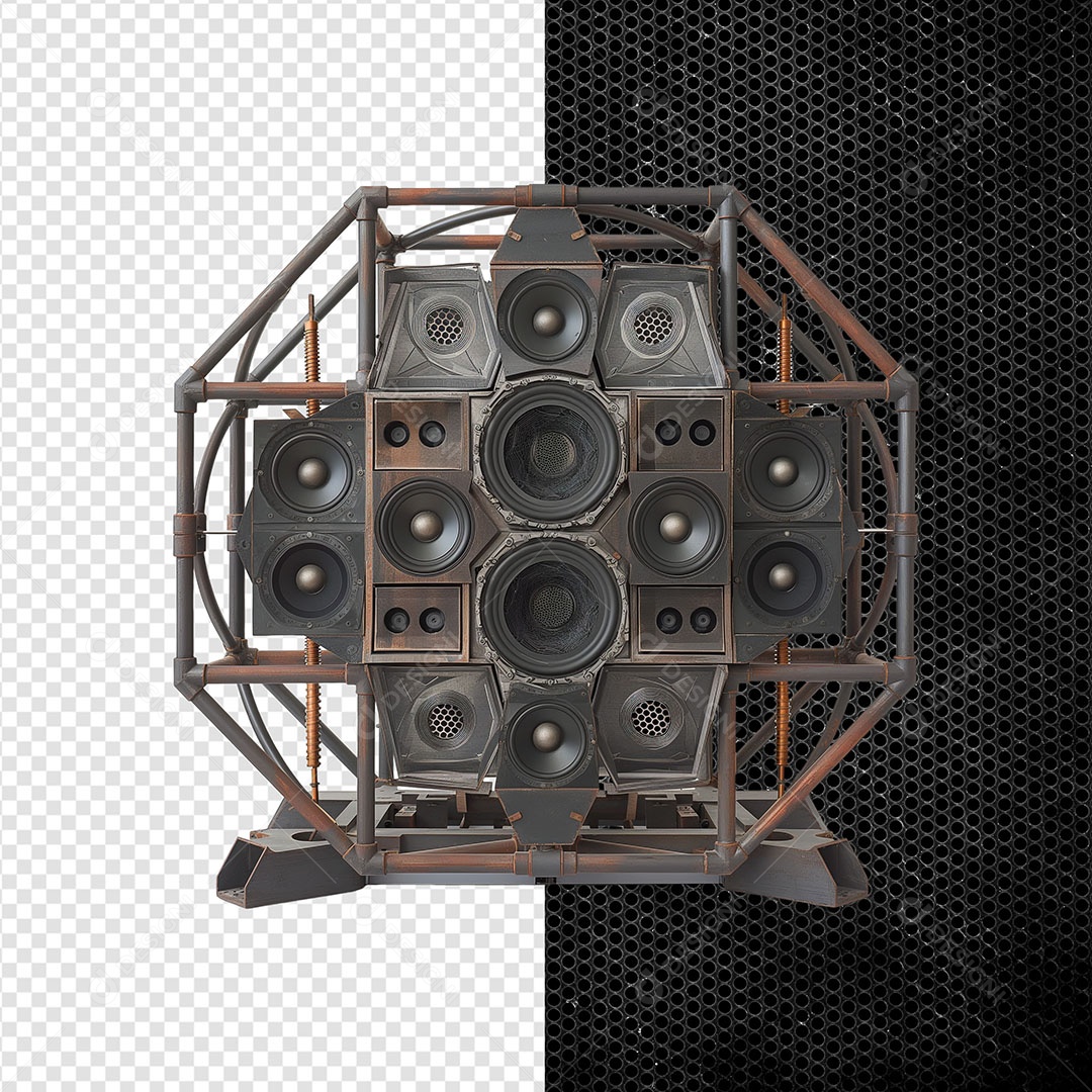 Círculo Base de Ferro Elemento 3D para Composição PSD