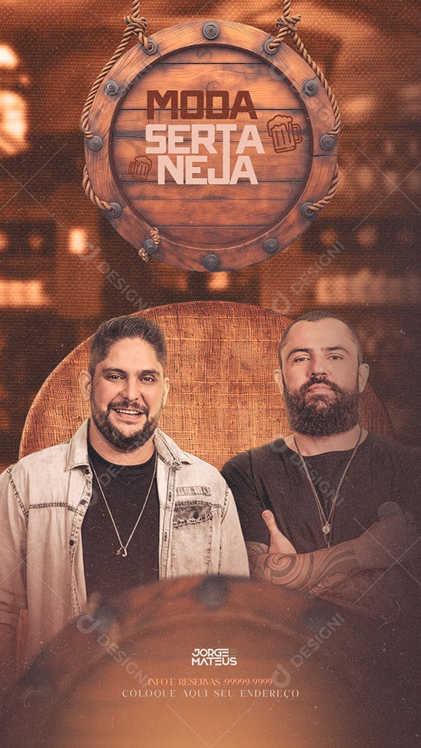Flyer Story Moda Sertaneja Jorge e Mateus Social Media PSD Editável
