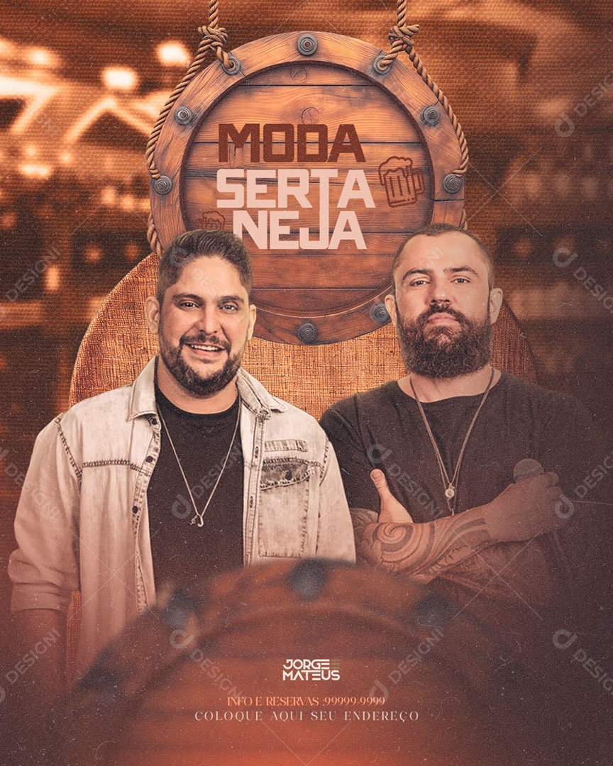 Flyer Moda Sertaneja Jorge e Mateus Social Media PSD Editável