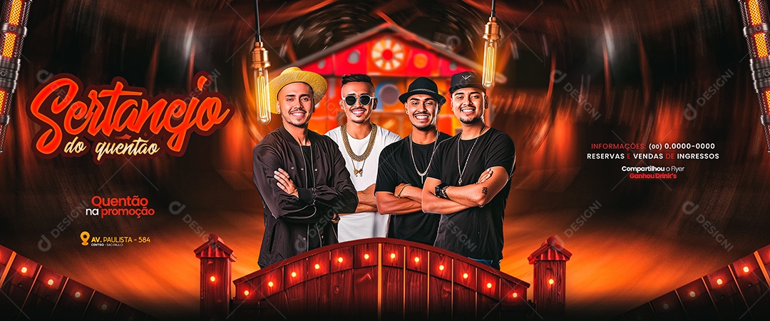 Carrossel Flyer Sertanejo do Quentão Social Media PSD Editável