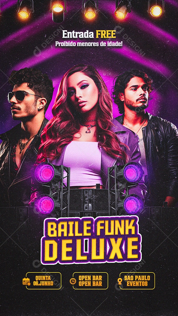 Story Flyer Baile Funk de Luxe Social Media PSD Editável