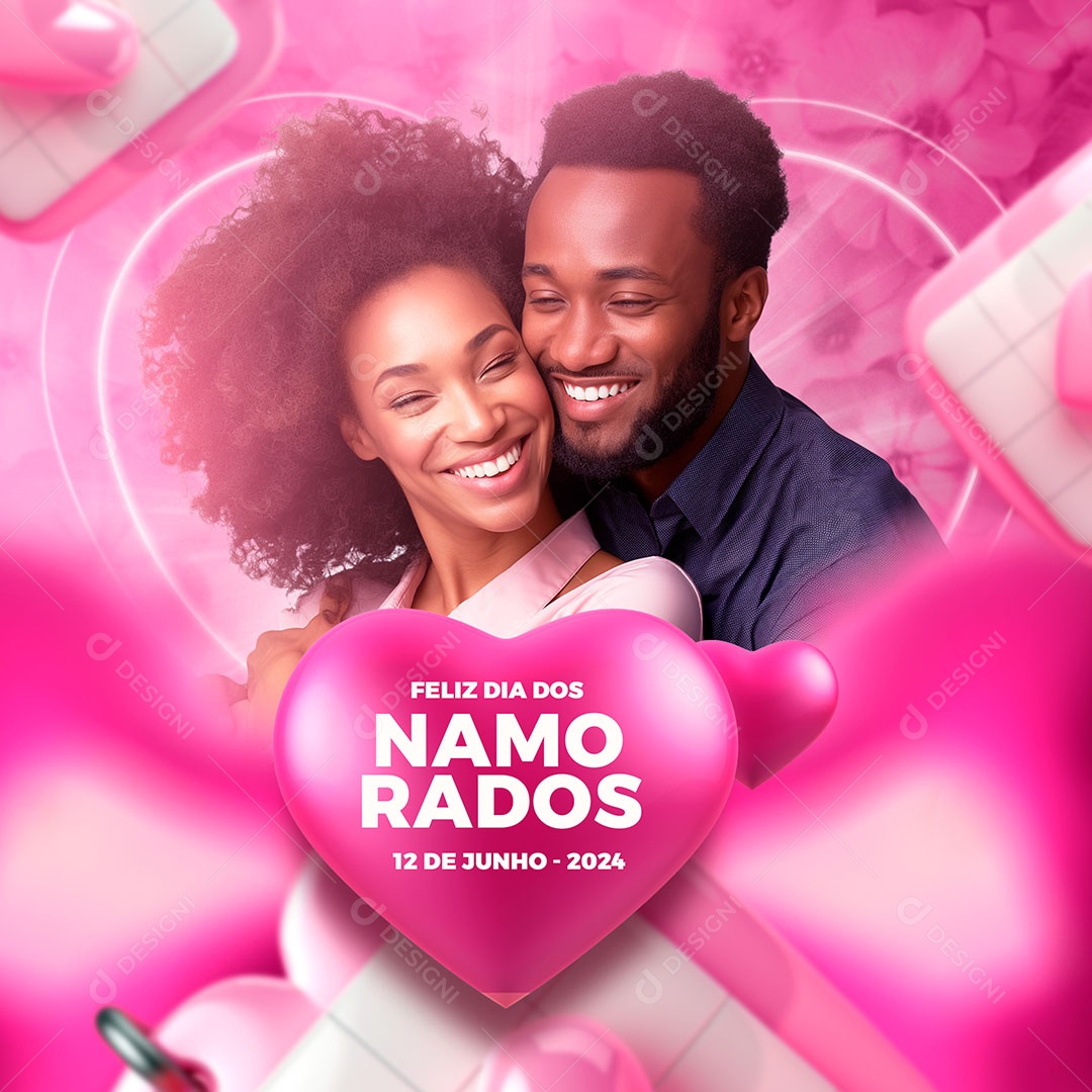 Feliz Dia dos Namorados 12 de Junho Social Media PSD Editável
