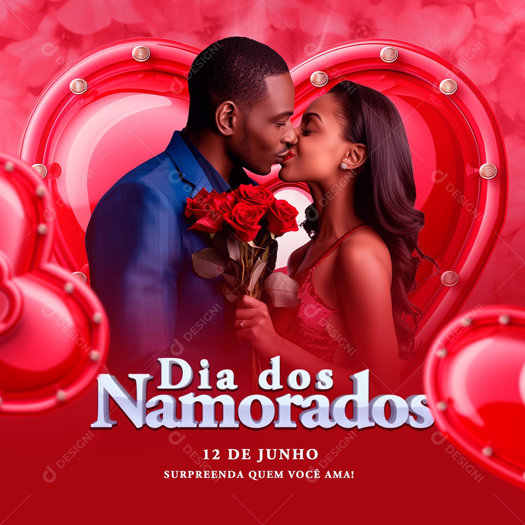 Dia dos Namorados 12 de Junho Surpreenda quem Você Ama Social Media PSD Editável