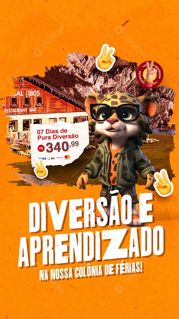 Story Férias Diversão e Aprendizado na Nossa Colônia de Férias Social Media PSD Editável