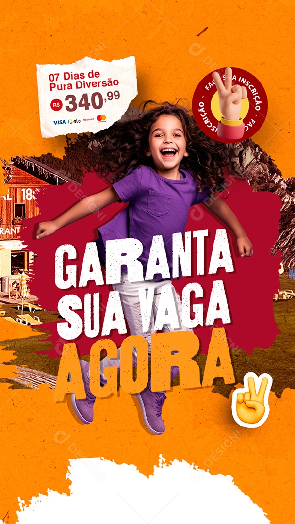 Story Férias Garanta sua Vaga Agora Dias de Pura Diversão Social Media PSD Editável