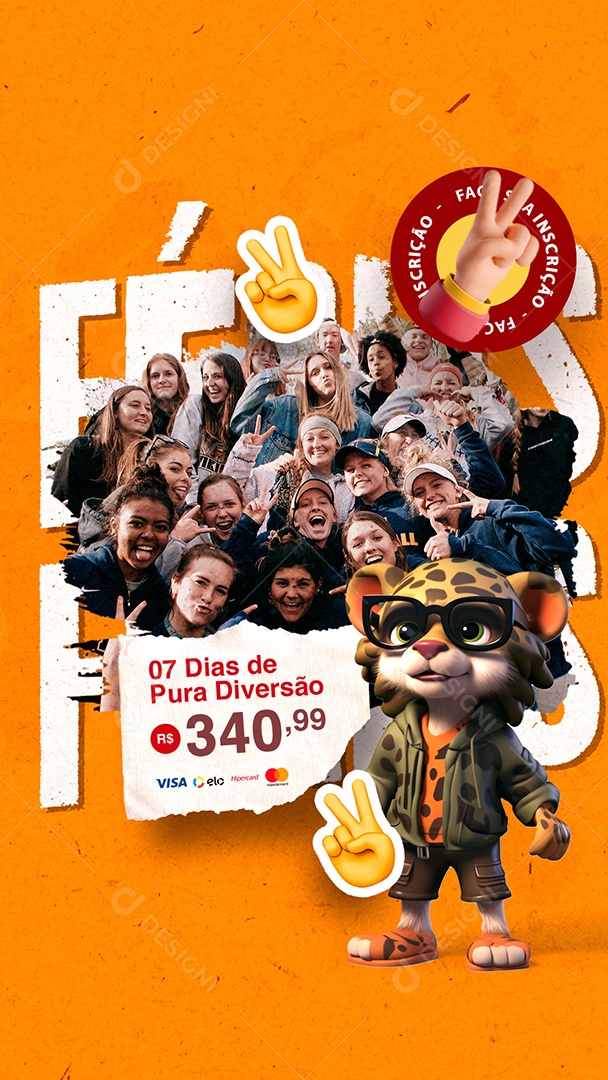 Story Férias Dias de Pura Diversão Faça sua Inscrição Social Media PSD Editável