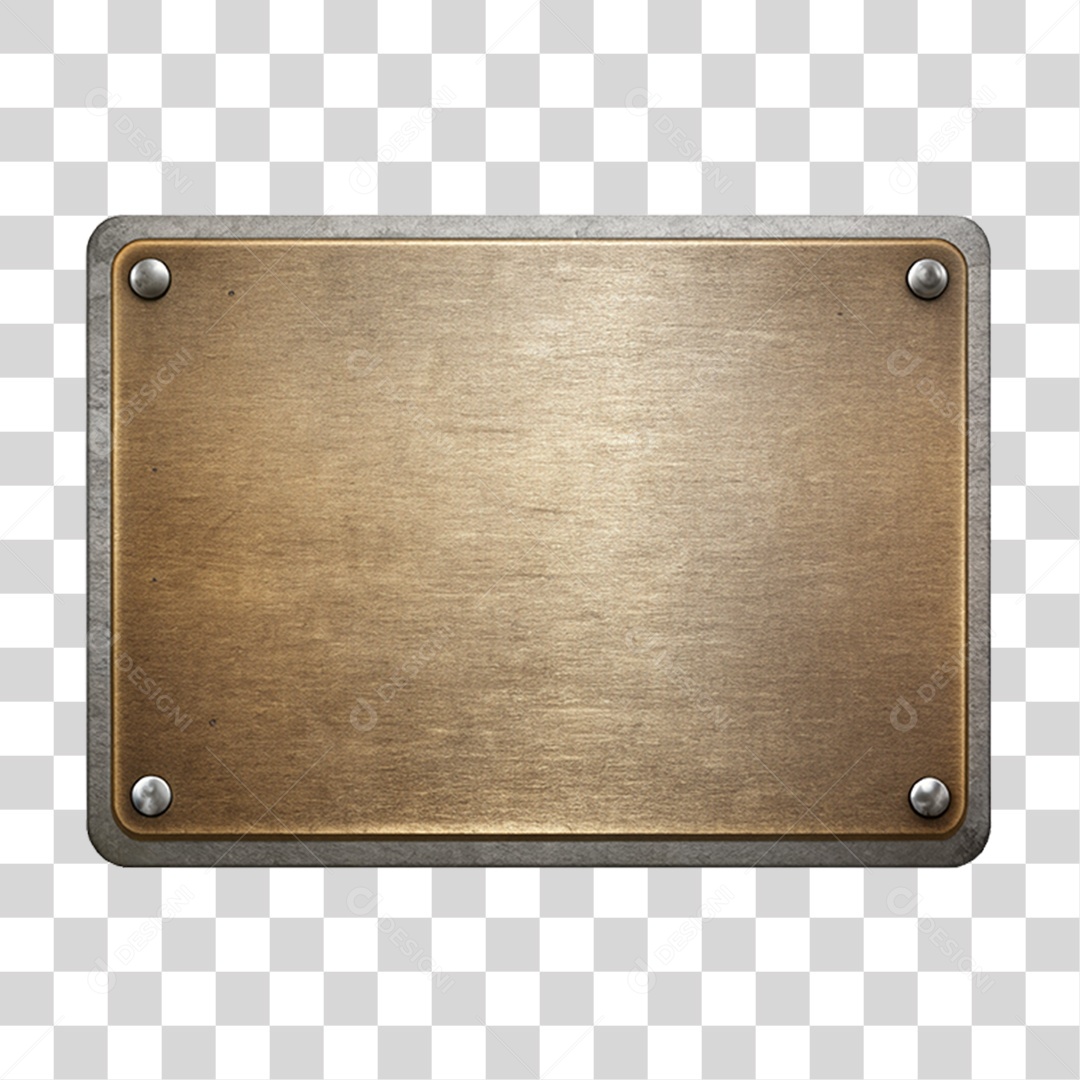 Placa de Metal Retangular PNG Transparente