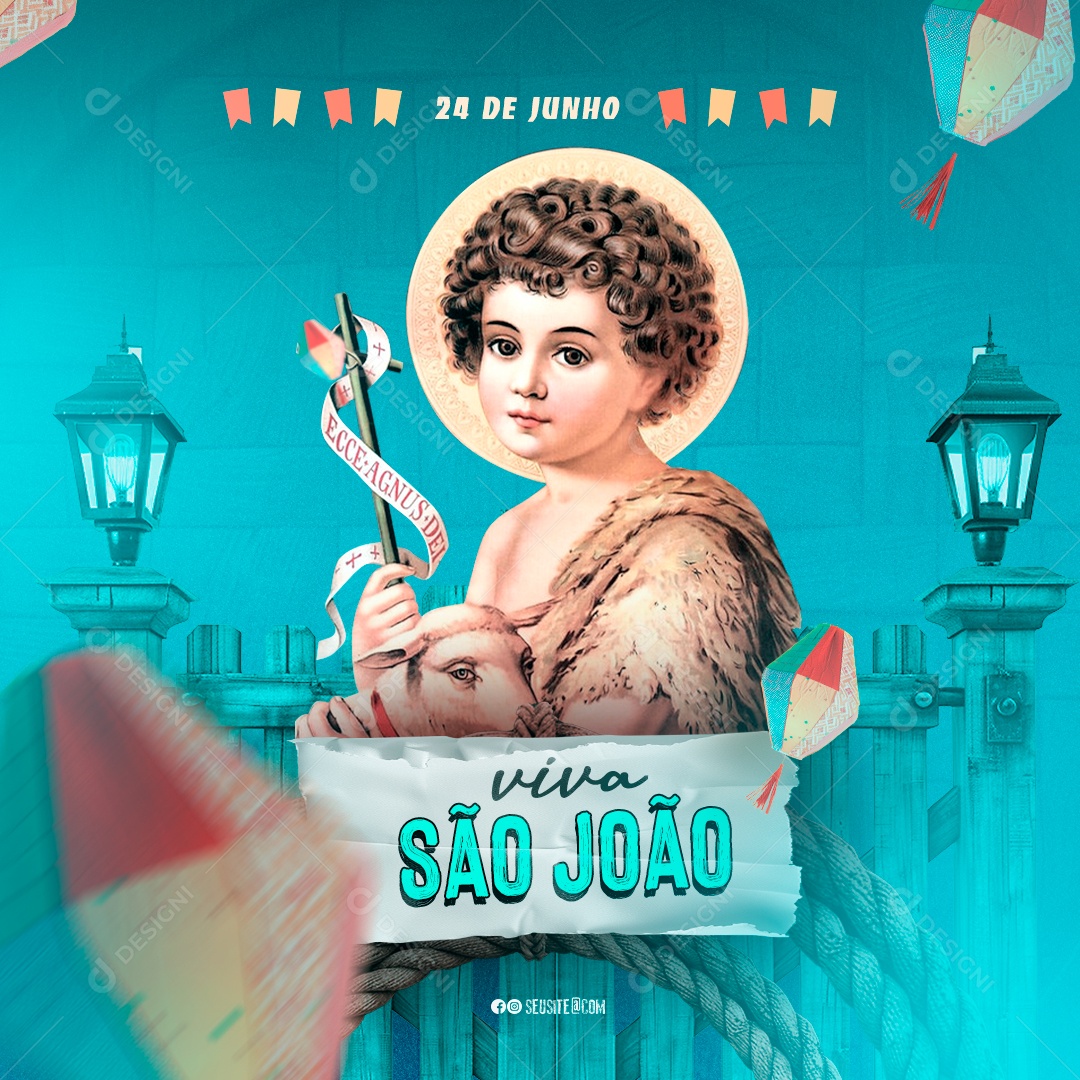 Social Media Viva São João 24 de Junho PSD Editável