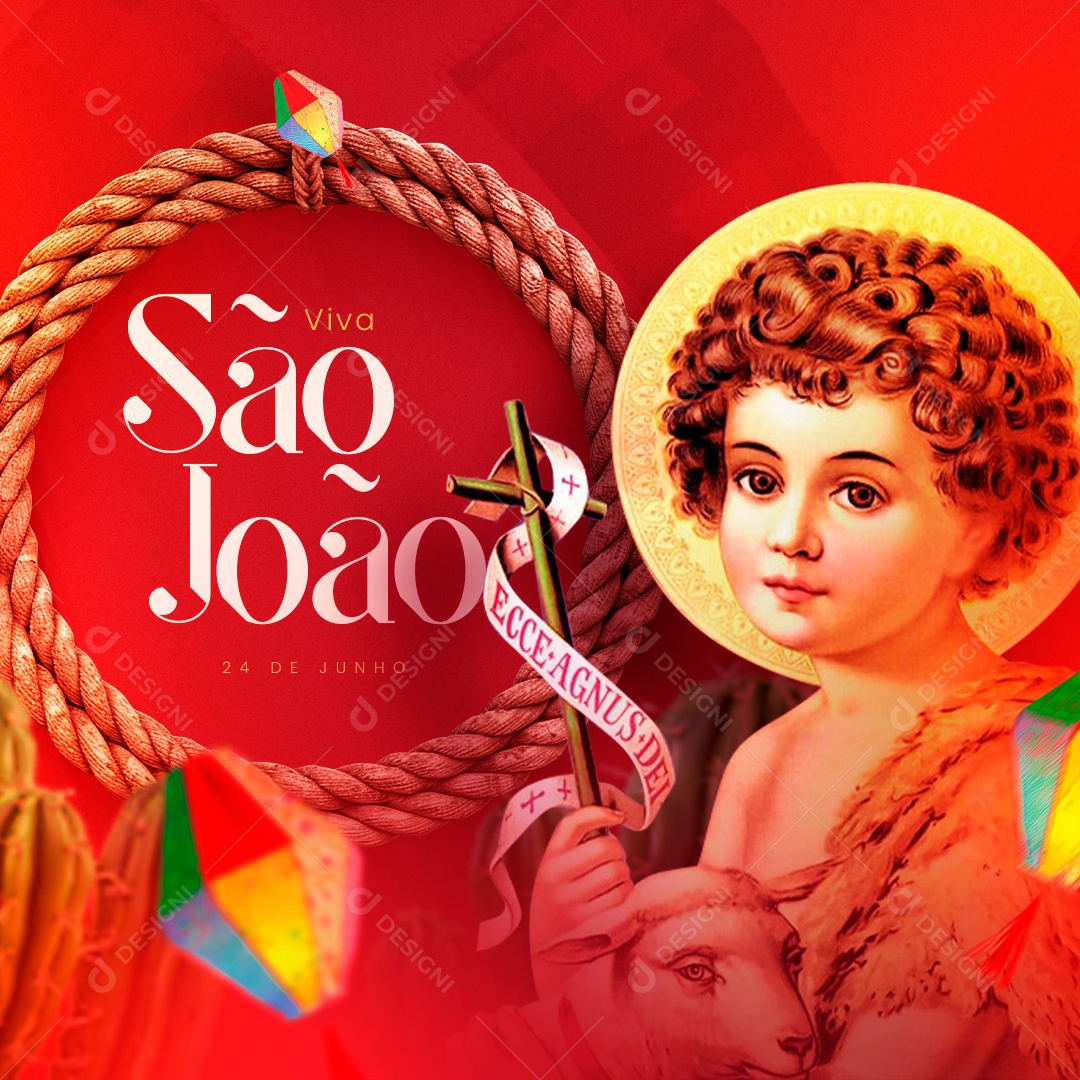 Dia de São João 24 de Junho Viva Social Media PSD Editável