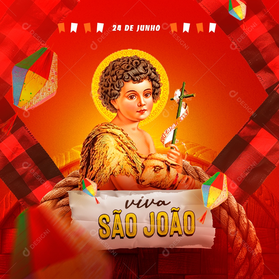Viva São João 24 de Junho Social Media PSD Editável