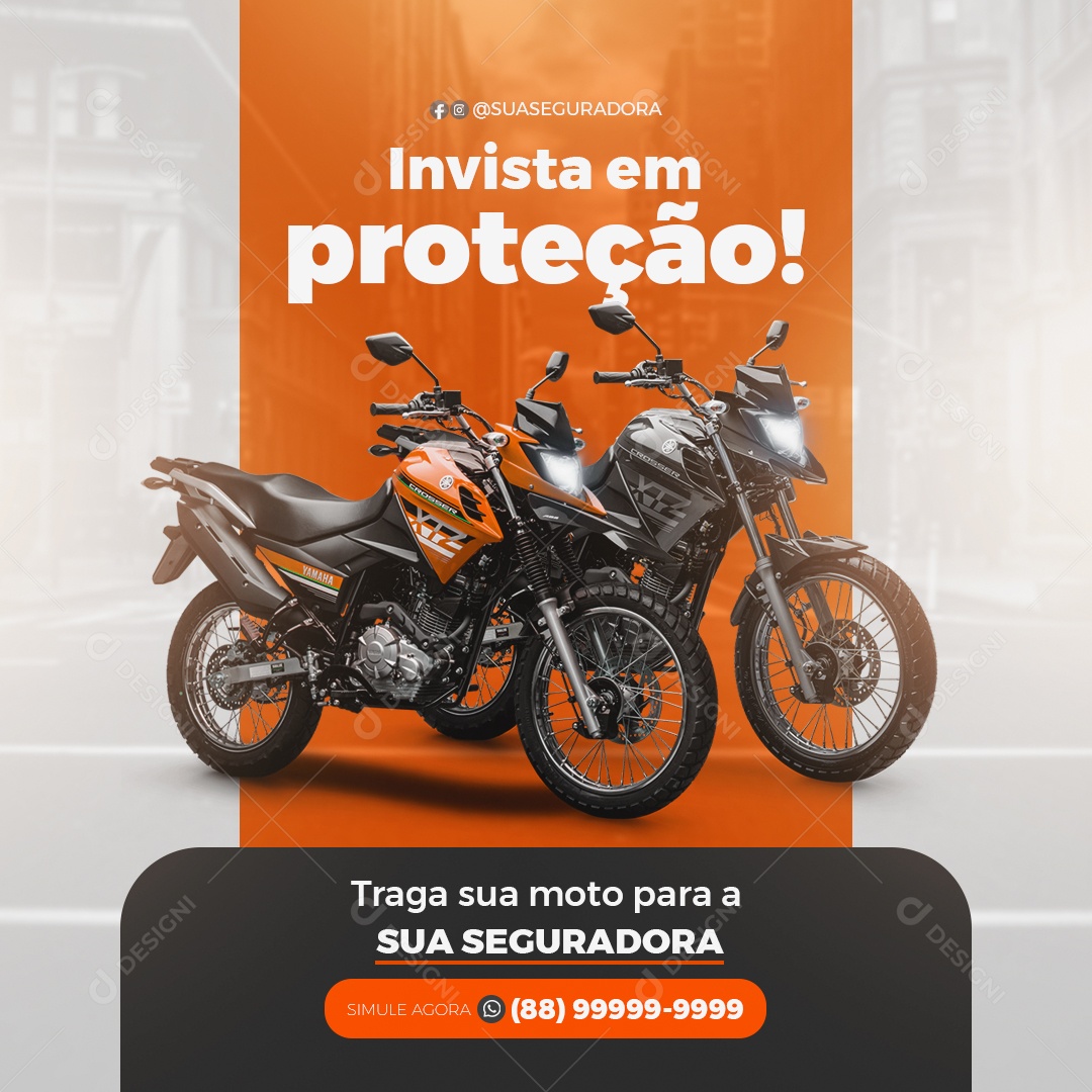 Social Media Seguradora de Veículo PSD Editável