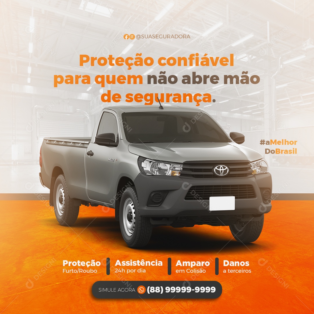 Social Media Seguradora de Veículo PSD Editável