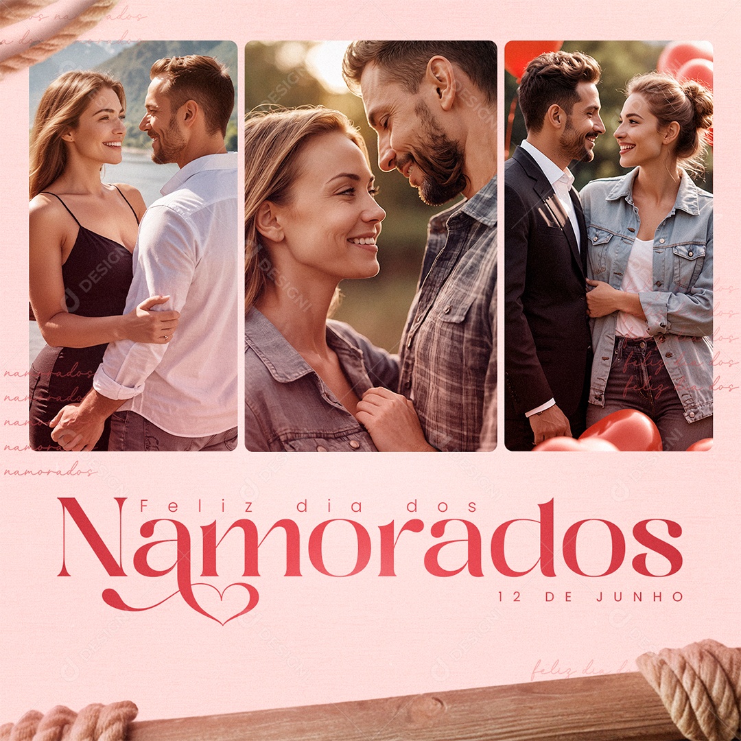 Social Media Feliz Dia dos Namorados 12 de Junho PSD Editável