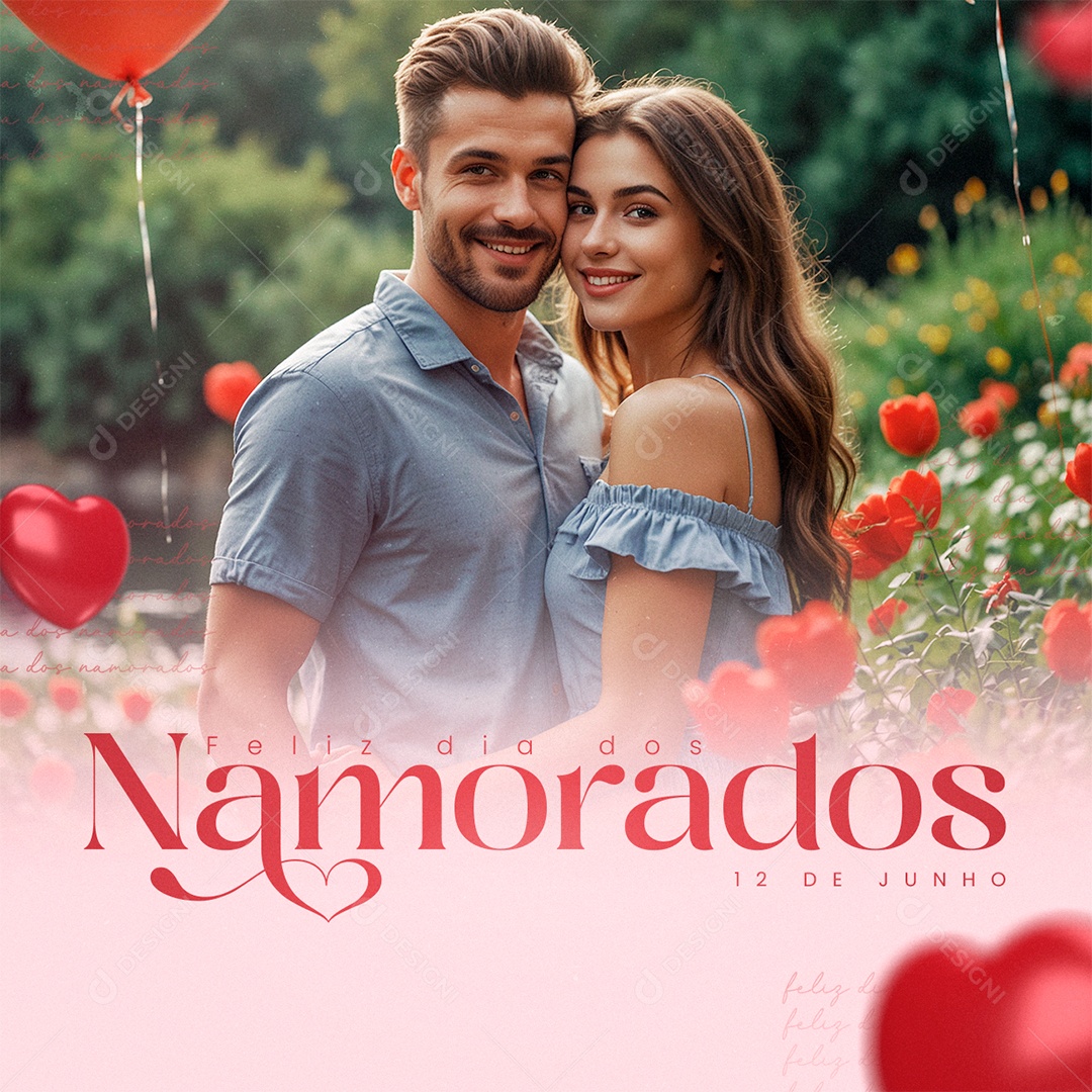 Feliz Dia dos Namorados 12 de Junho Social Media PSD Editável