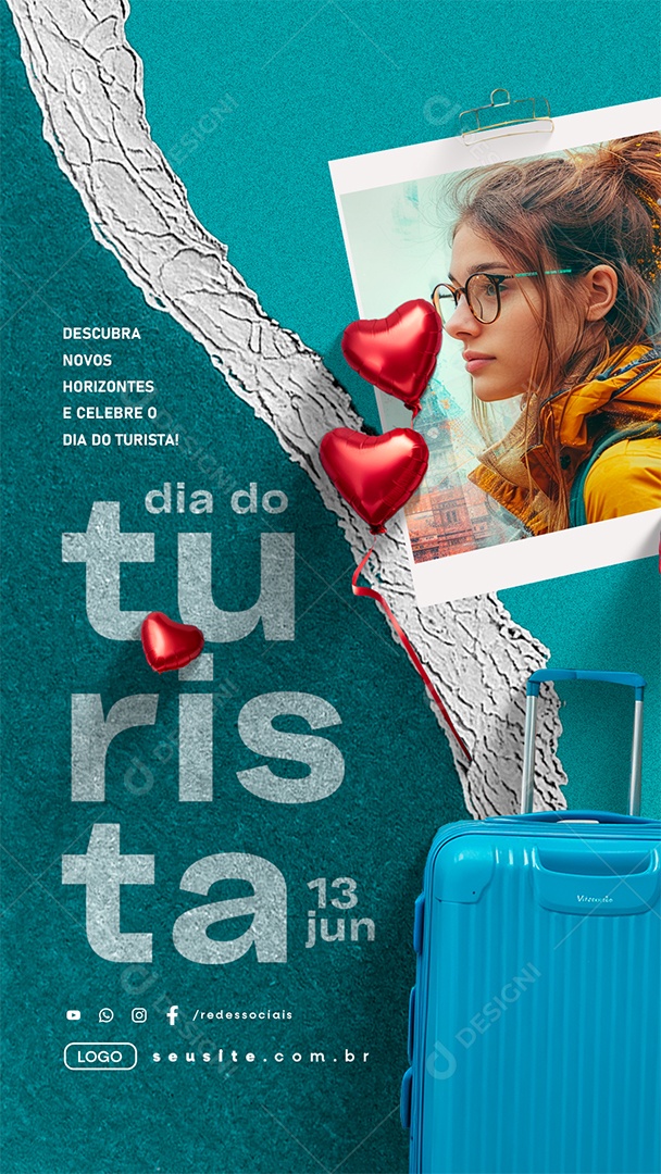 Story Dia Do Turista 13 De Junho Descubra Novos Horizontes Social Media PSD Editável