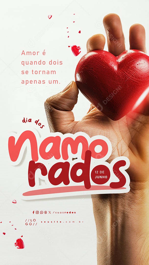 Story Dia dos Namorados 12 de Junho Amor é Quando Dois se Tornam Um Social Media PSD Editável