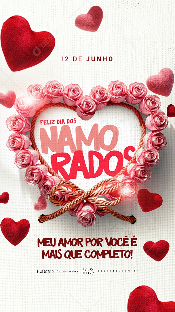 Story Feliz Dia dos Namorados 12 de Junho Social Media PSD Editável