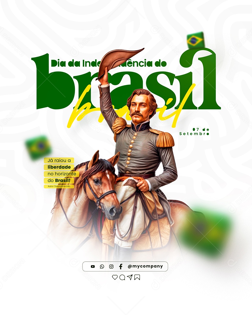 Dia da Independência do Brasil 07 de Setembro Social Media Feed PSD Editável