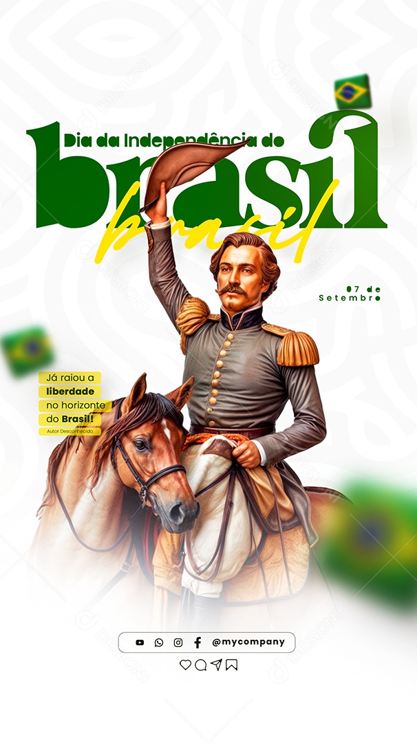 Dia da Independência do Brasil 07 de Setembro Social Media Story PSD Editável