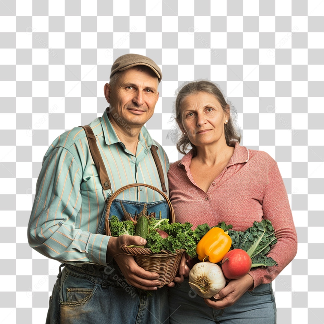 Casal de Fazendeiros PNG Transparente