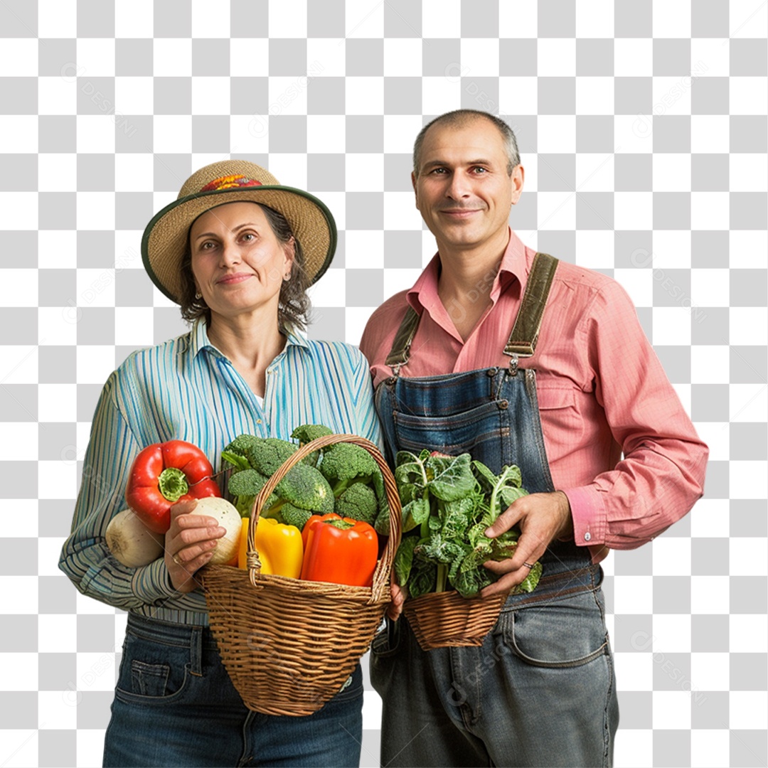 Casal de Fazendeiro PNG Transparente