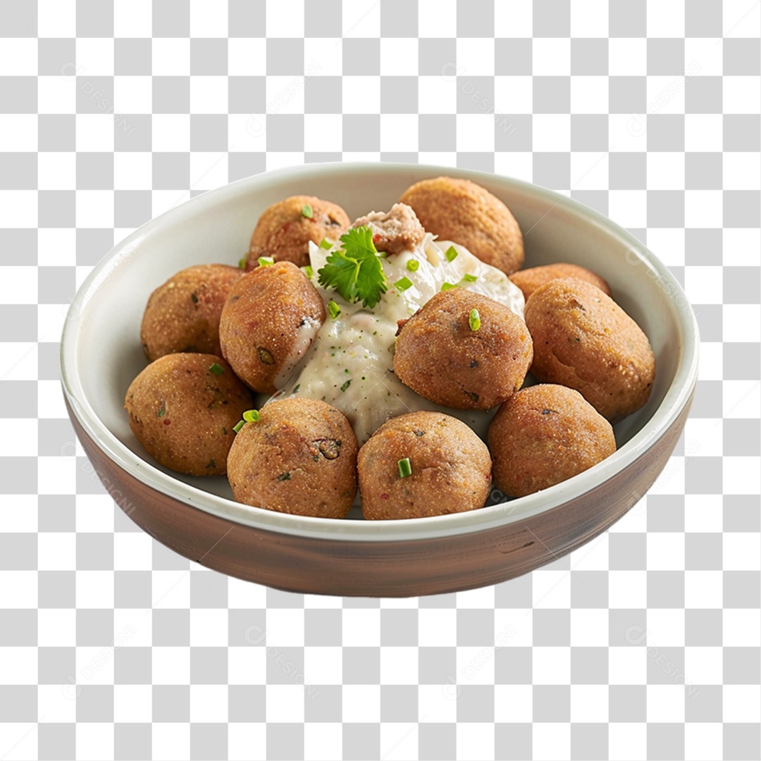 Porção de Bolinha de Queijo PNG Transparente