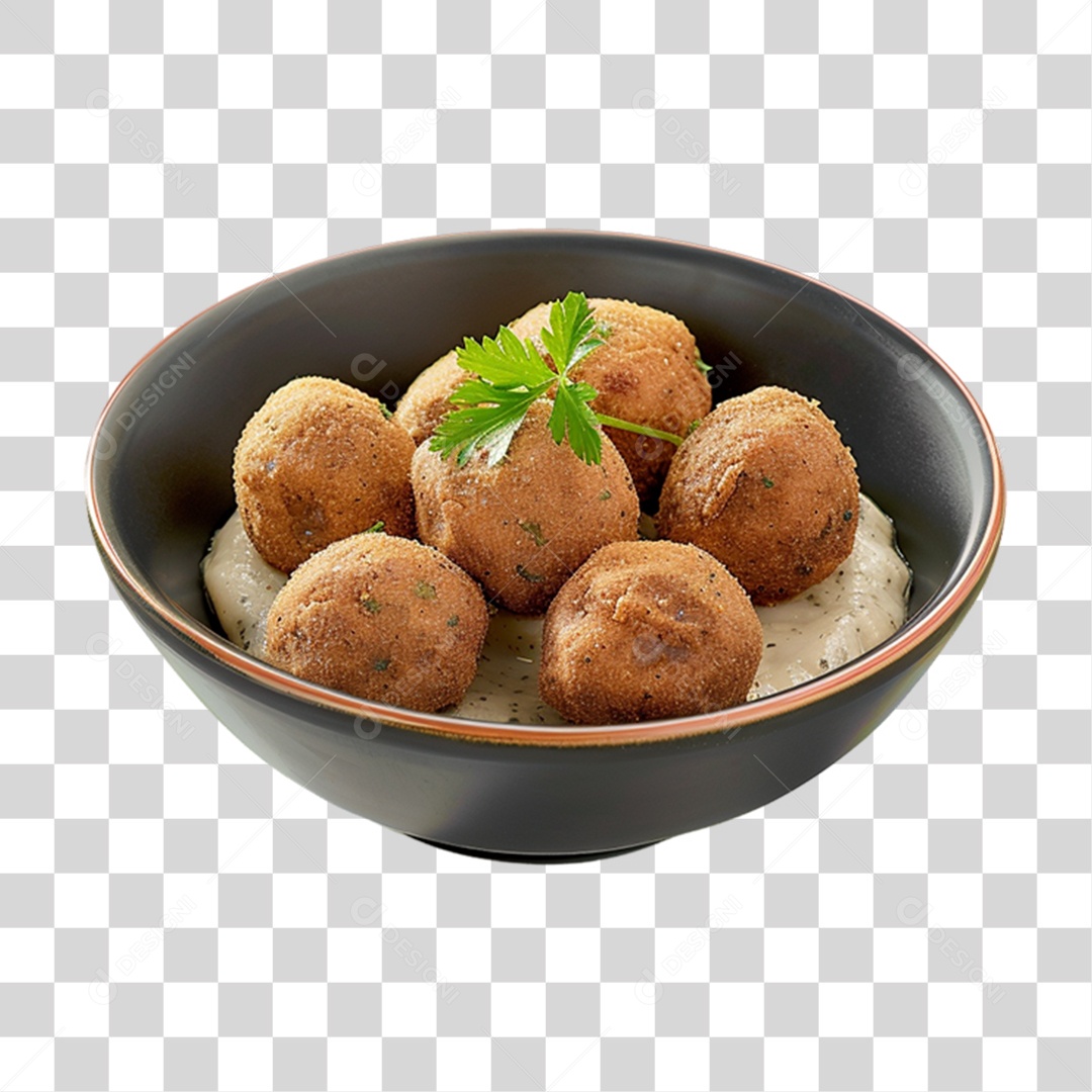 Porção de Bolinha de Queijo PNG Transparente