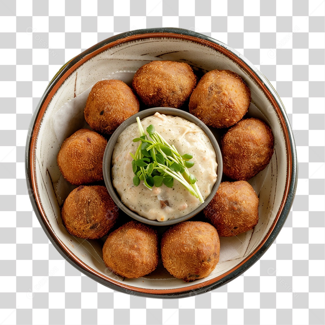 Porção de Bolinha de Queijo PNG Transparente