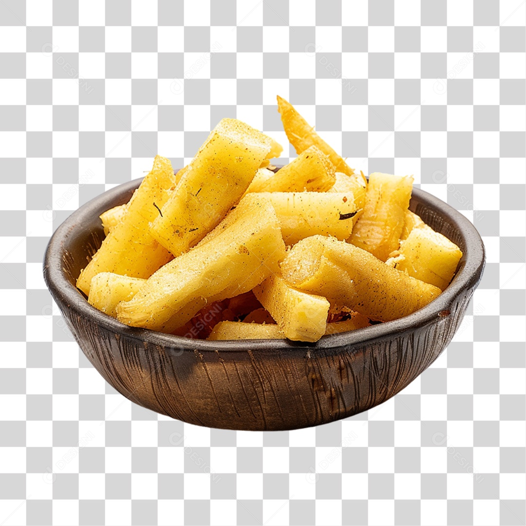 Porção de Mandioca Frita PNG Transparente