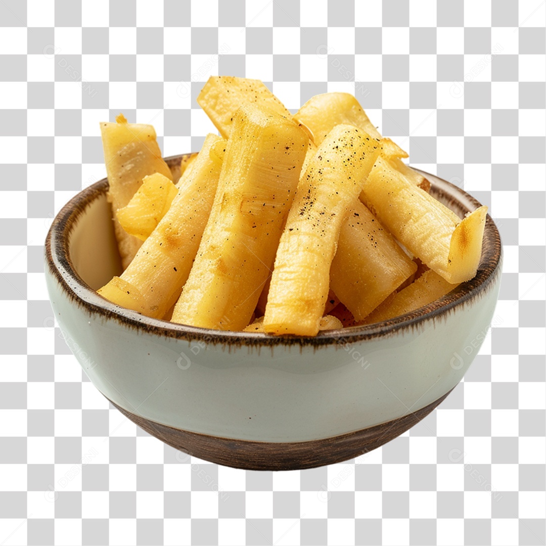 Porção de Mandioca Frita PNG Transparente