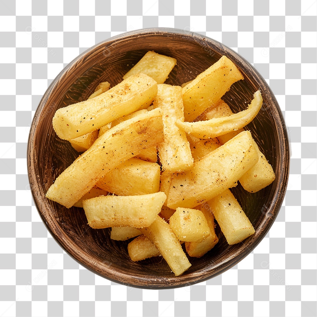 Porção de Mandioca Frita PNG Transparente