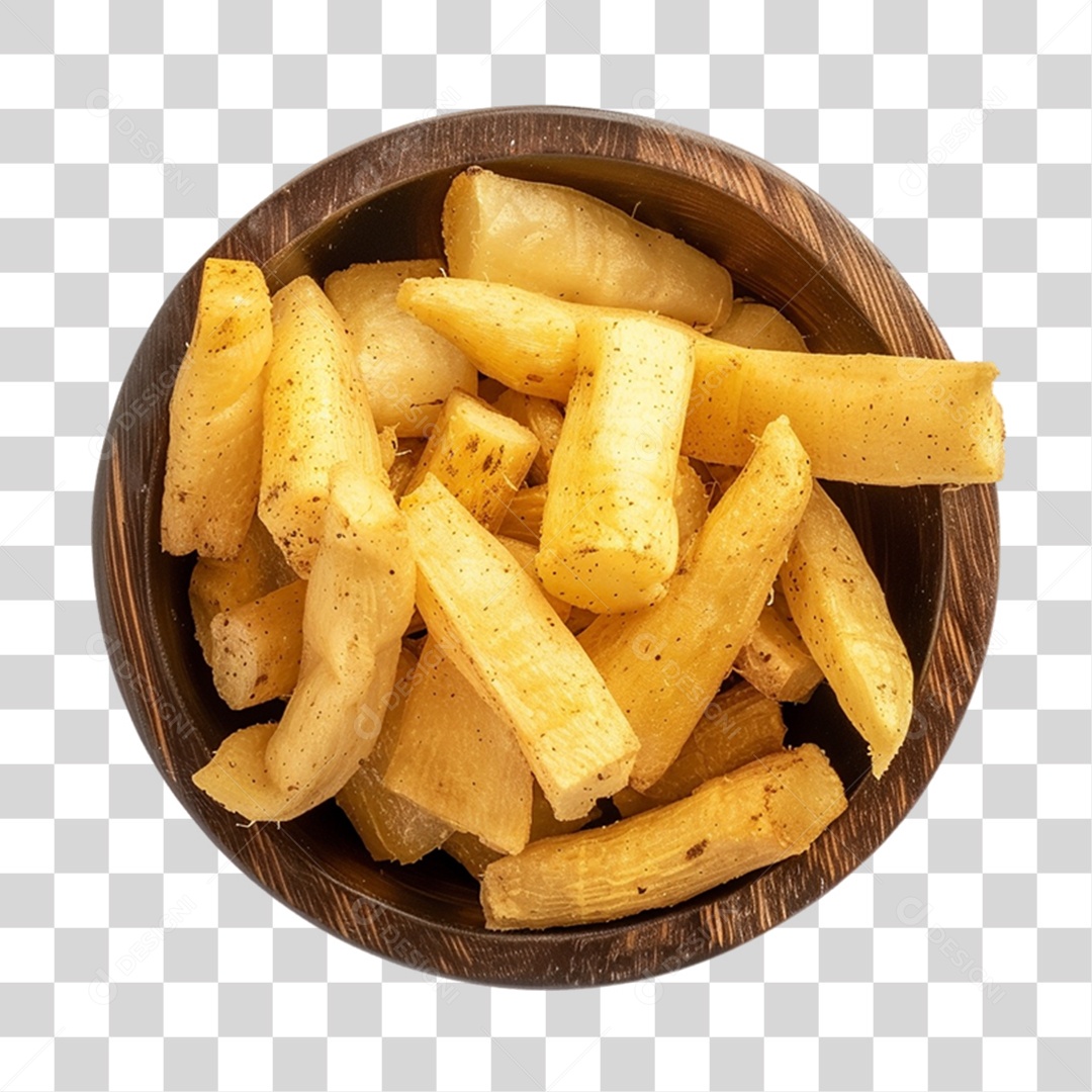 Porção de Mandioca Frita PNG Transparente