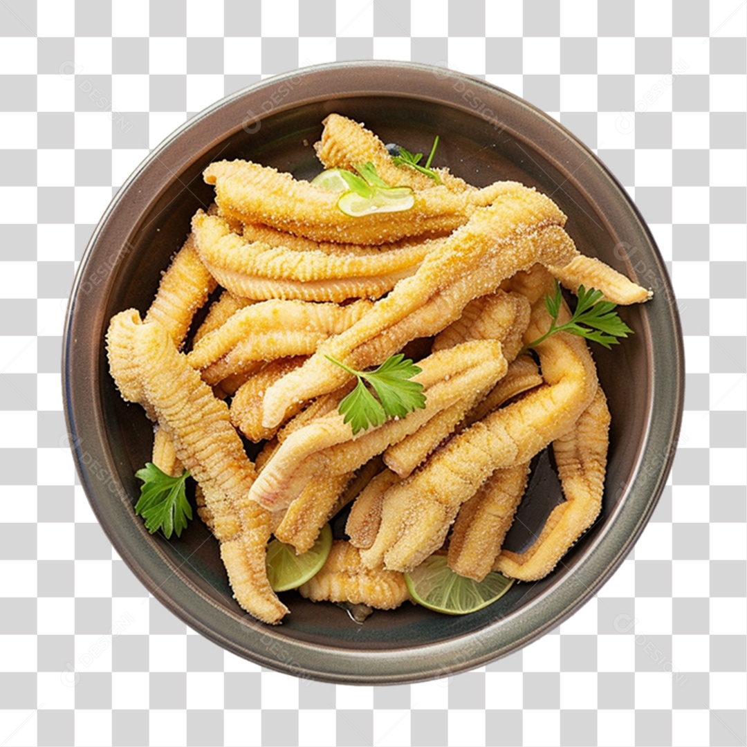 Porção de Peixe Frito PNG Transparente