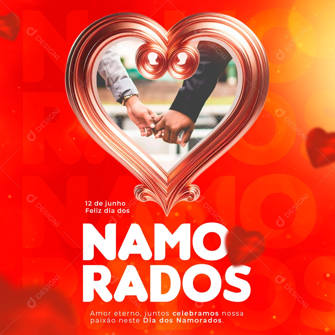 Dia dos Namorados 12 de Junho Amor Eterno Social Media PSD Editável