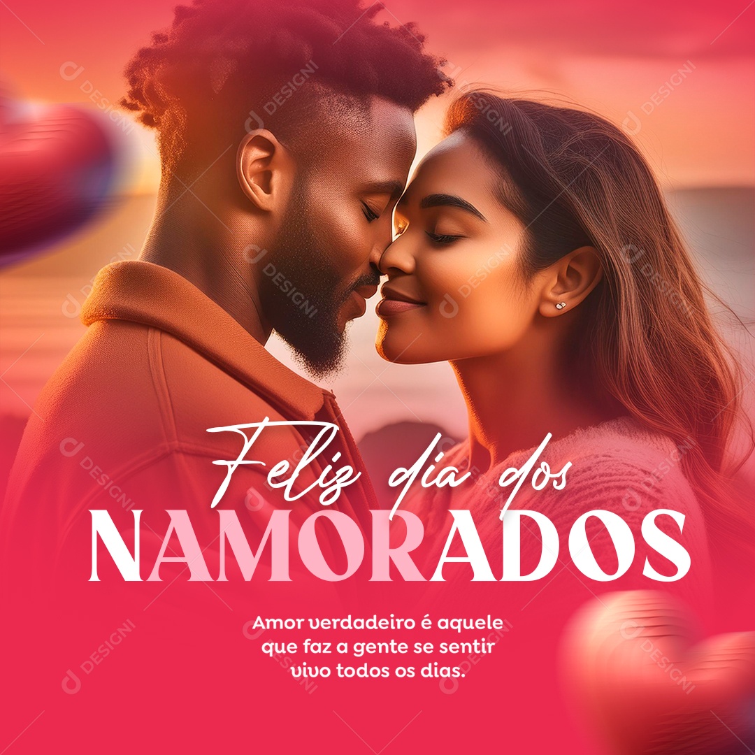 Valentine's Day June 12th True Love Is the One That Makes Us Feel Alive Social Media PSD Editable